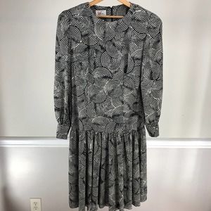 Vintage 80s Dress - Shoulder Pads! Union Label!